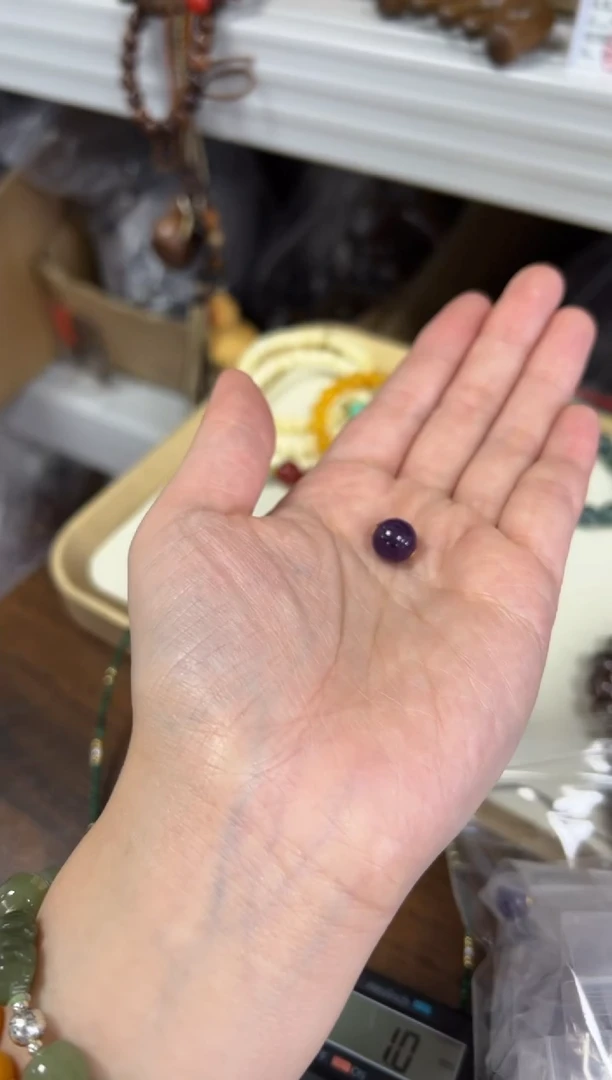 18K金镶嵌颈饰水晶18K金紫水晶圆珠单颗[0359]