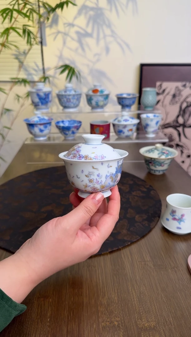 【闪购商品】景德镇斗彩手绘盖碗盖碗