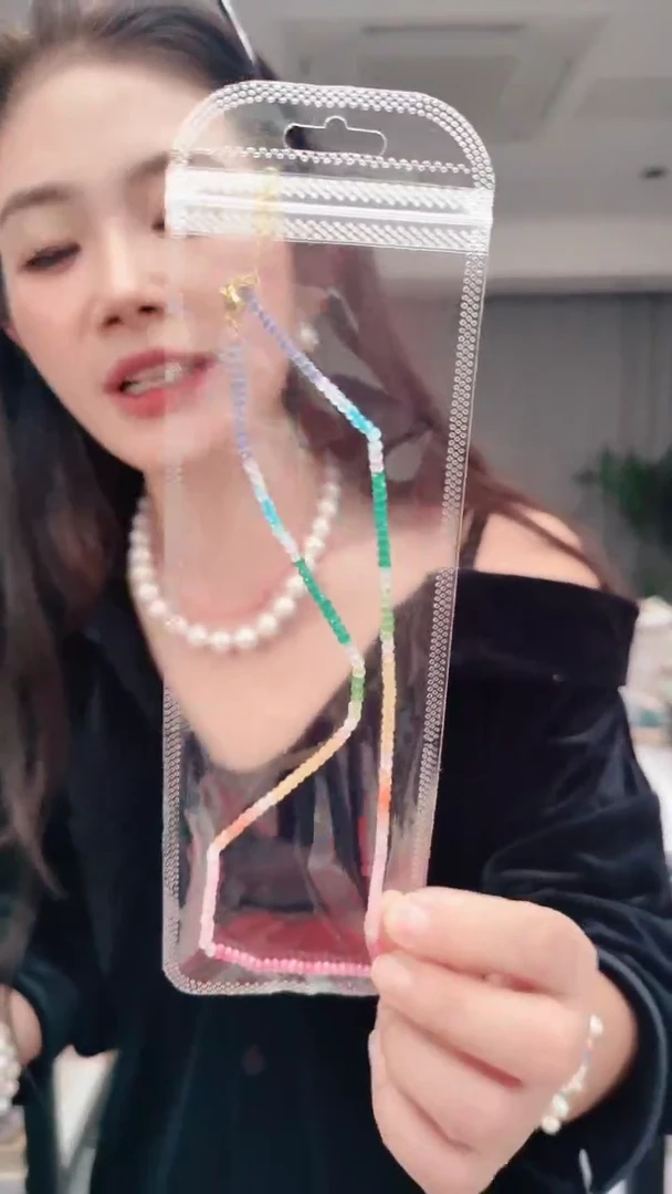 合金天然锆石项链1555彩色锁骨链