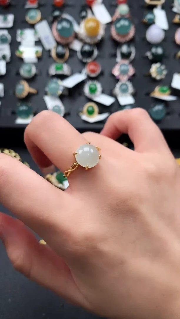 【闪购商品】翡翠戒指银S925镶嵌52141