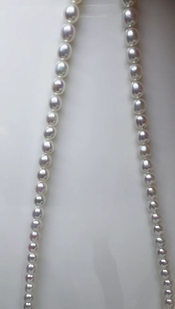 项链未镶嵌淡水珍珠极光白小米链4-4.5mm