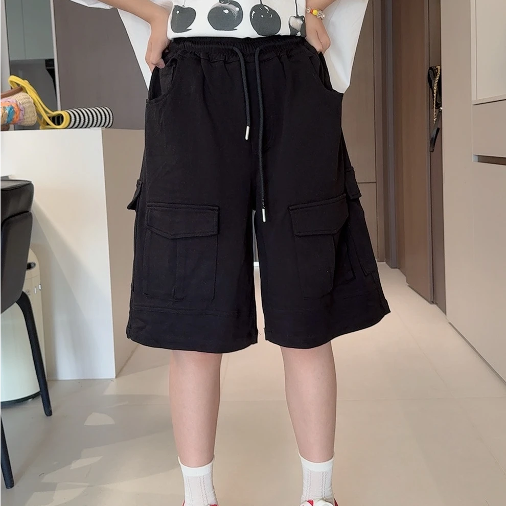 跳跳鱼青少年装 2025夏季时尚休闲显瘦大口袋设计工装中裤279158