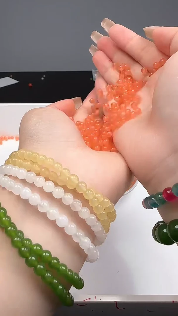 未镶嵌散珠南红玛瑙冰柿子红N28卡4mm散珠60颗