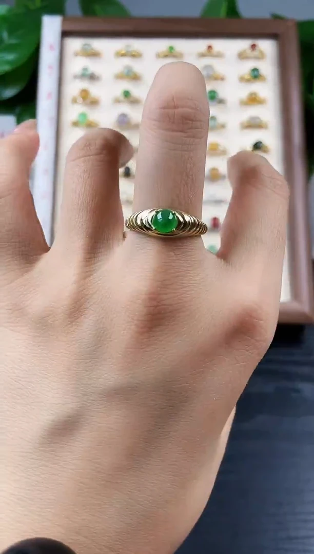 银S925镶嵌戒指翡翠12