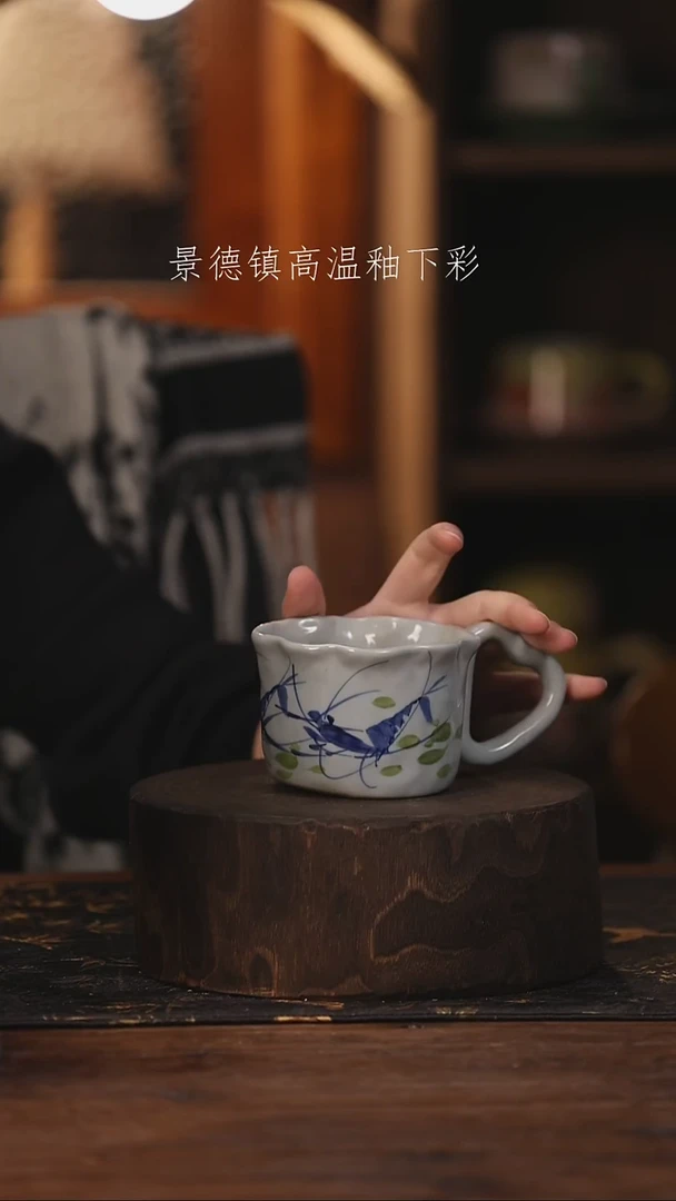 陶瓷景德镇高温釉下手绘陶瓷@L636@