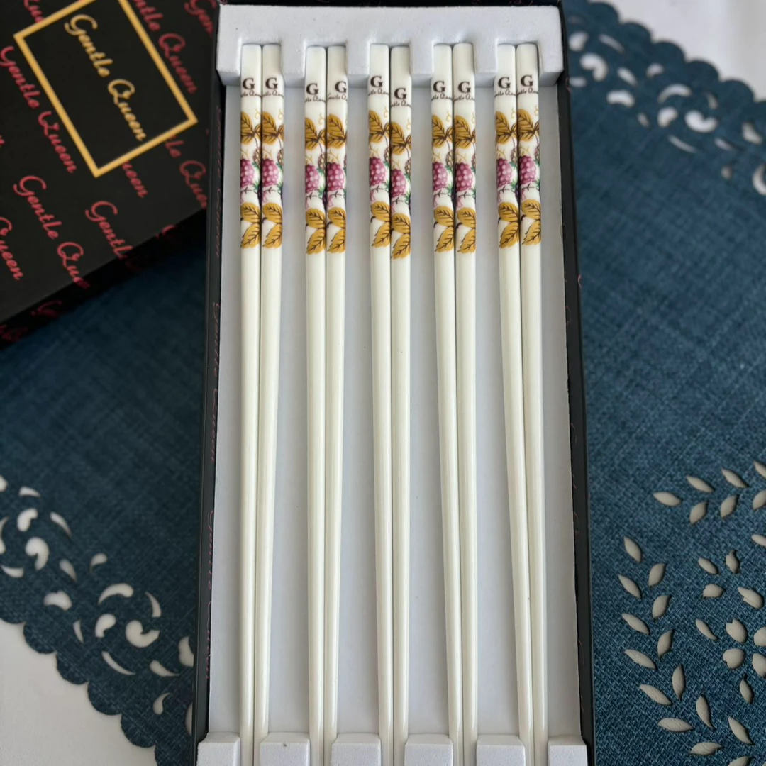 高温瓷筷子10双防霉防潮健康网红高档家用创意陶瓷清洗中式防滑