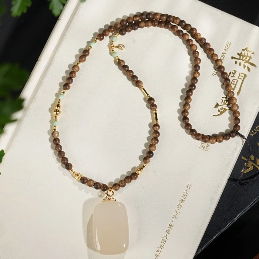 【阿茶专属】18k和田玉藕粉无事牌吊坠