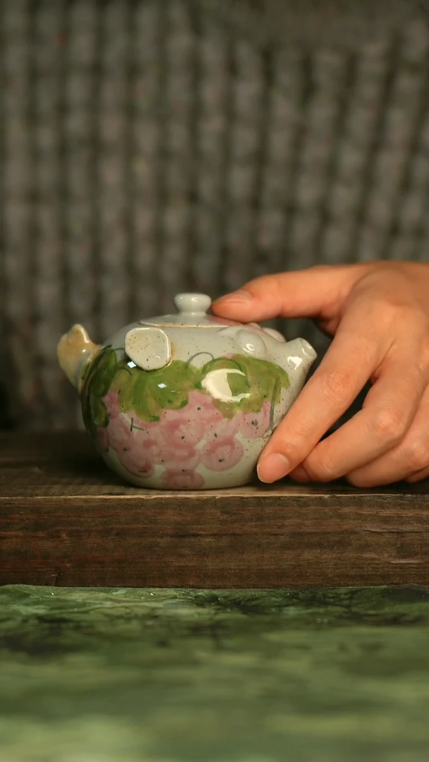 陶瓷青诗集手工手绘瓷器