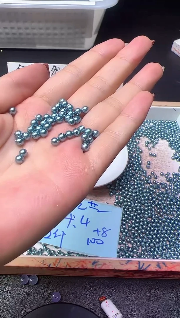 未镶嵌散珠淡水珍珠蓝珍珠655卡4MM 1085颗