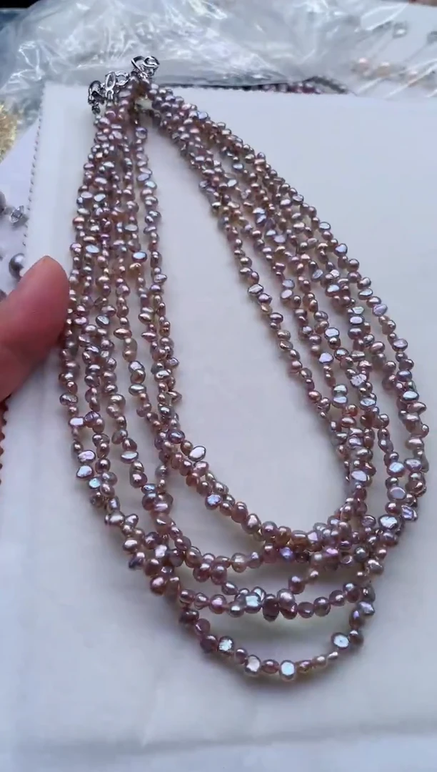 淡水珍珠合金项链多样性发其一，非无暇