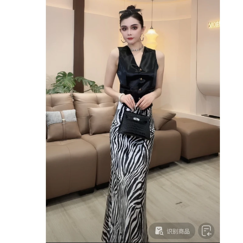 【YING FASHION】莹老板-时尚气质百搭拼纱马甲 8020560 444