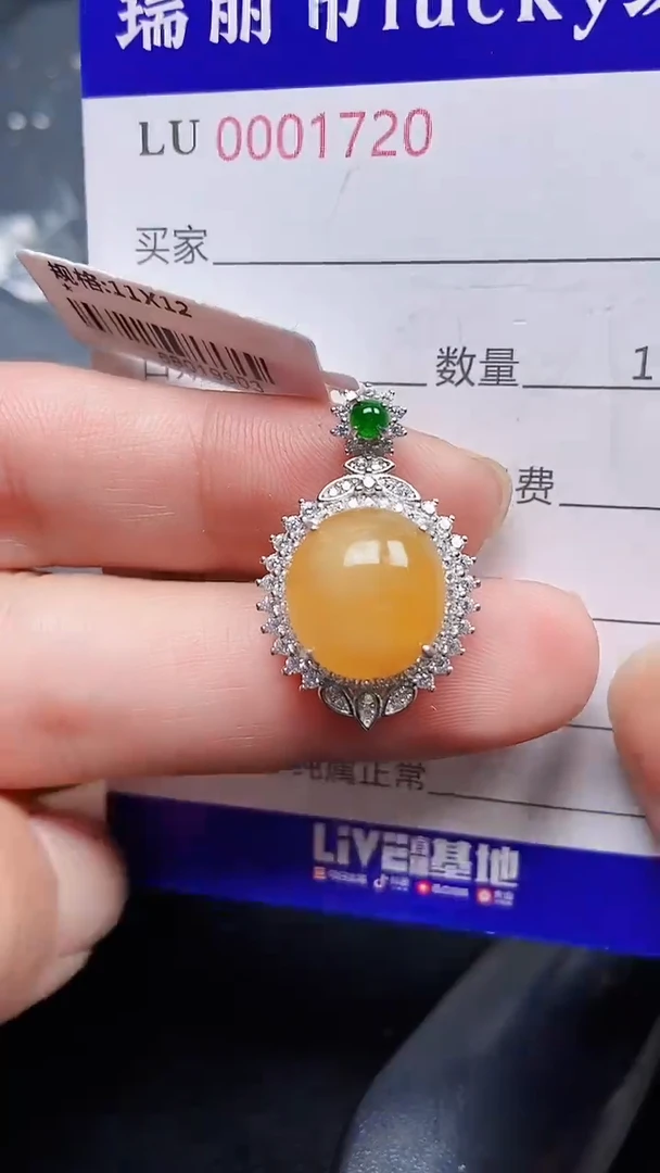 颈饰银S925镶嵌翡翠1720