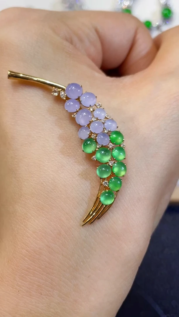 吊坠(不含链)18K金镶嵌翡翠团购32