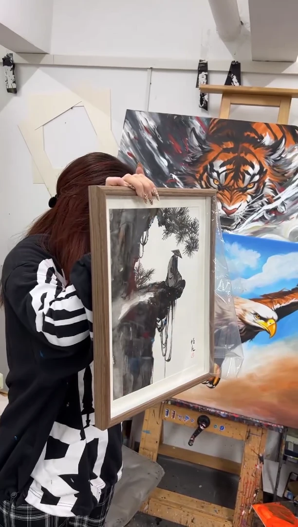 【闪购商品】丙烯画早川老师禅意人物小摆台