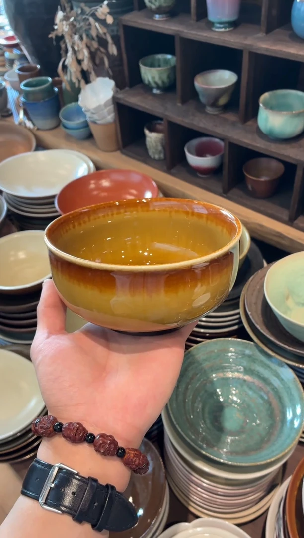 瓷片全量  5.5寸黄玉收口碗