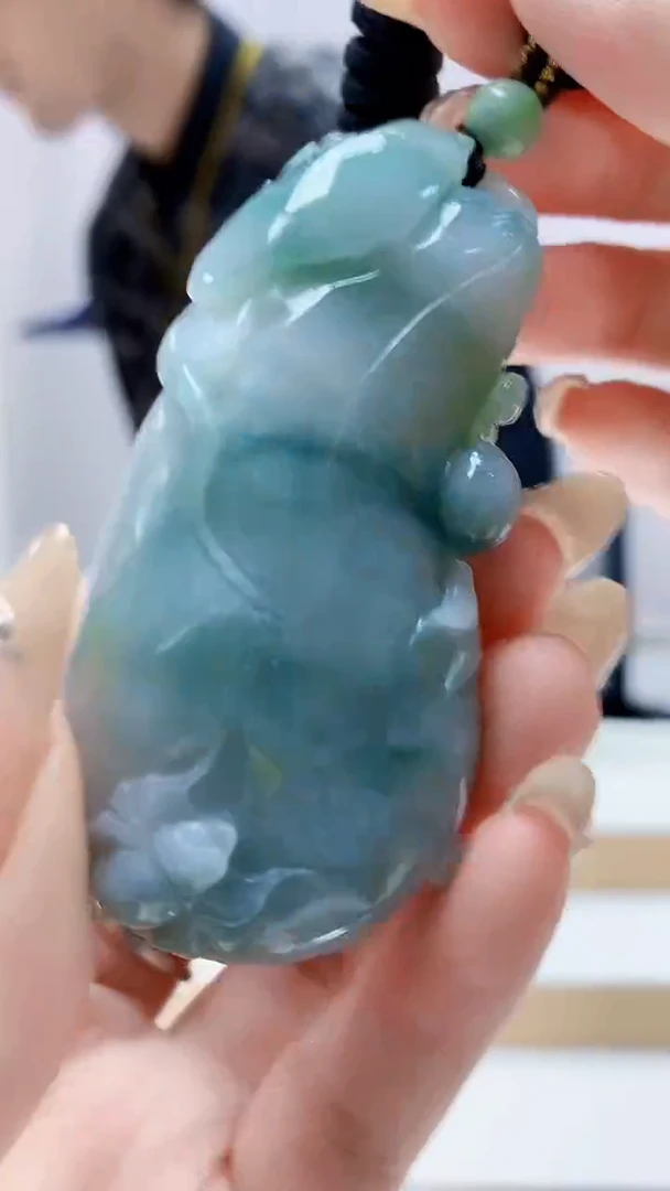 未镶嵌定制翡翠5159DD-毛货挂件39