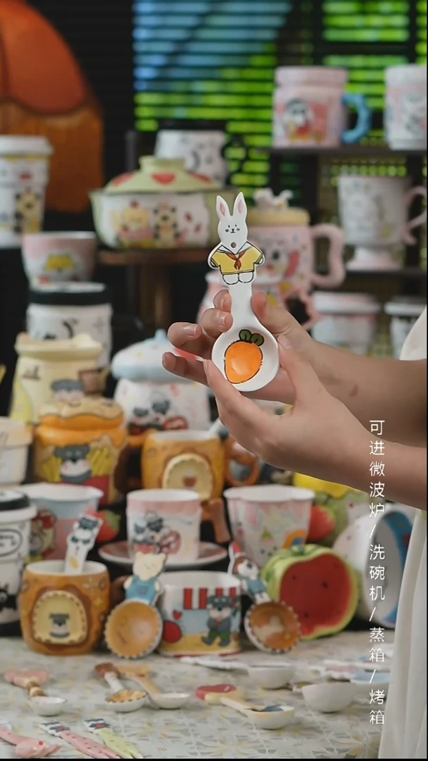 杯子景德镇高温釉下彩纯手绘创意瓷