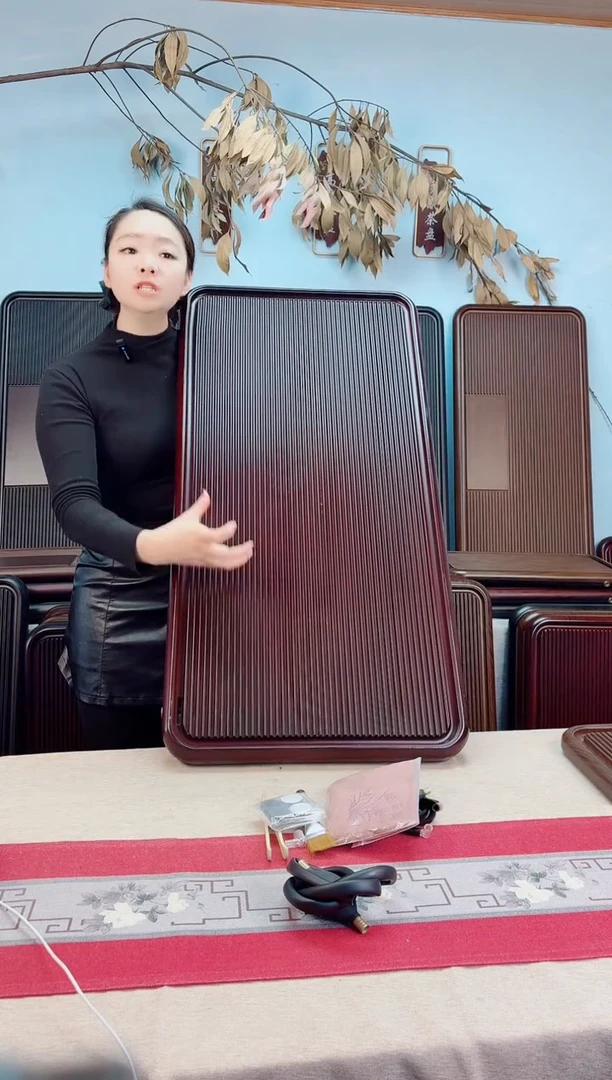 枫千川红色茶盘100*50*5