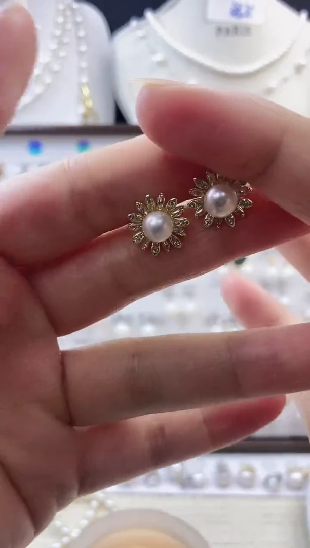 合金耳饰淡水珍珠1