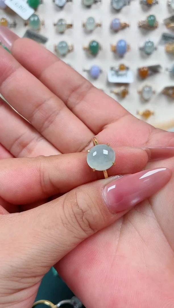 银S925镶嵌戒指翡翠.