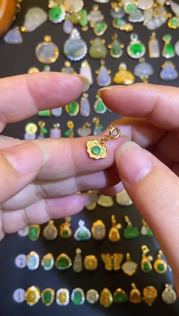 吊坠(不含链)银S925镶嵌翡翠1