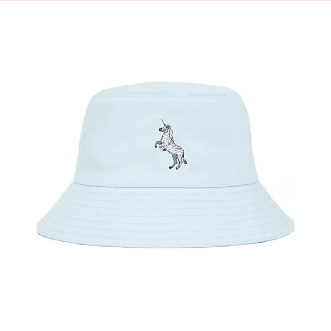 未使用 BURBERRY/博柏利 刺绣渔夫帽 帆布 婴儿蓝 TP004003