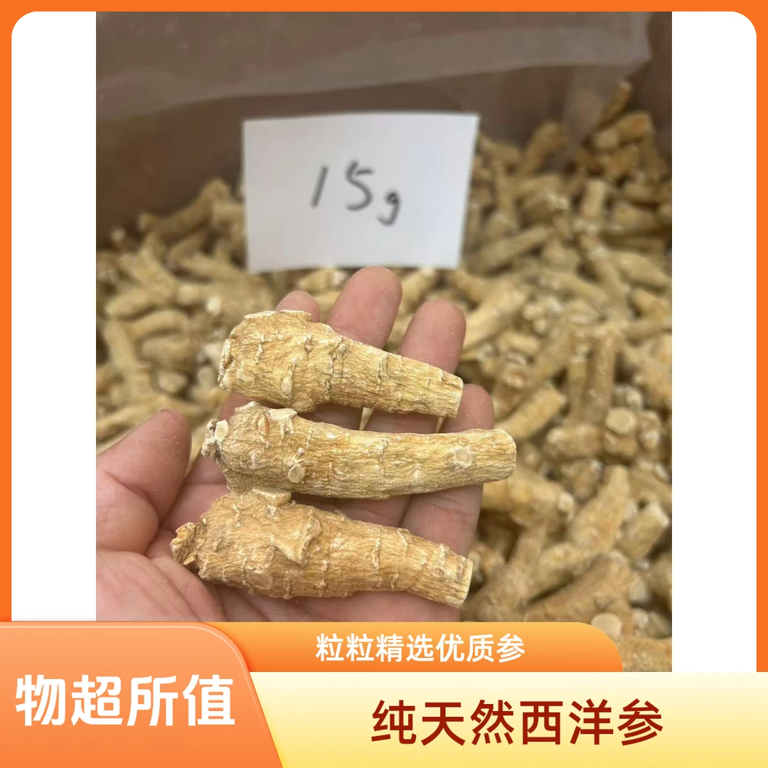 15克高品质精选足龄西洋参参头纹路清晰参味浓可煲汤泡水个头