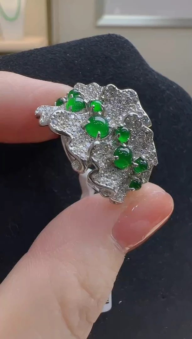 【闪购商品】翡翠戒指银S925镶嵌多样性发货拍一发一