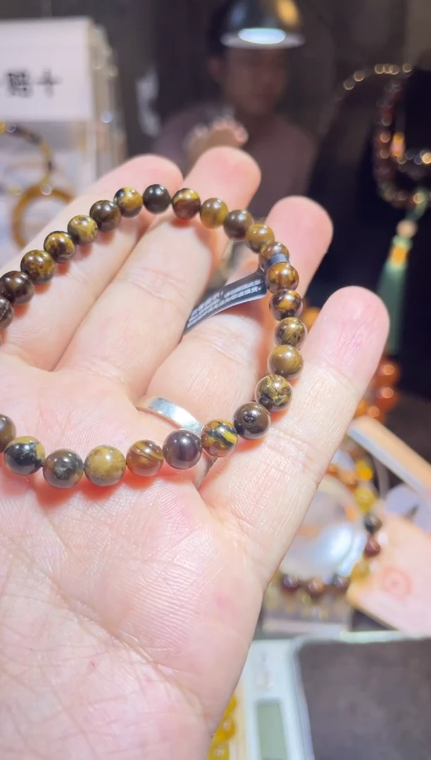 裸石琥珀未镶嵌微瑕 溶洞手串 卡6