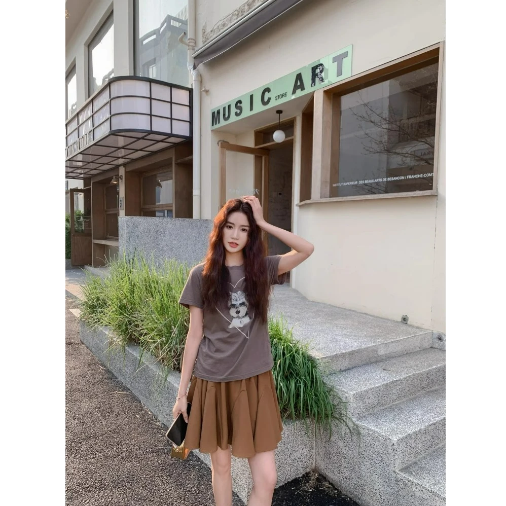 【茉舍】SERY 雪纳瑞小狗T恤25aw0513-699显瘦