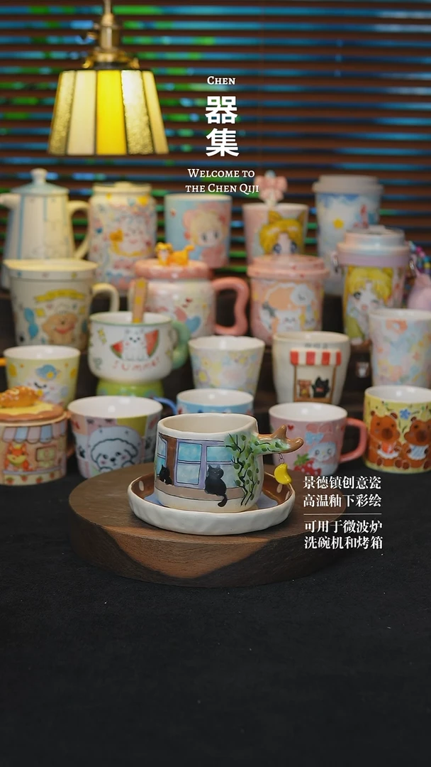 摆件19景德镇纯手工手绘创意瓷