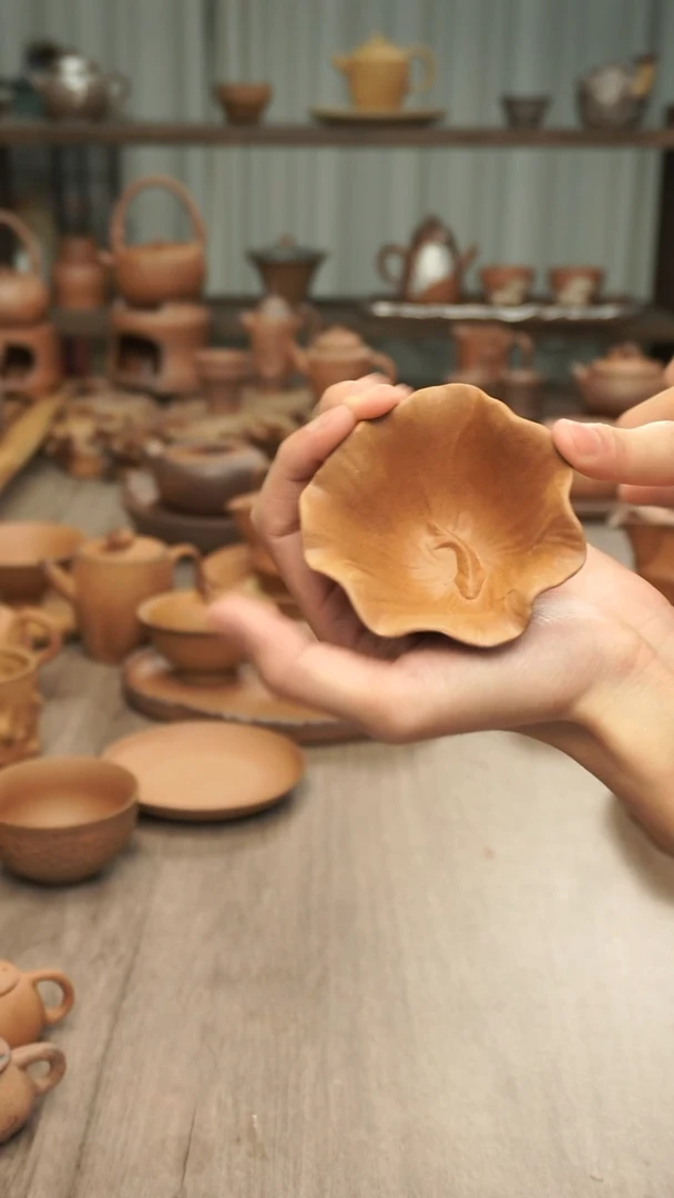 老岩泥粗陶 连连有鱼主人杯