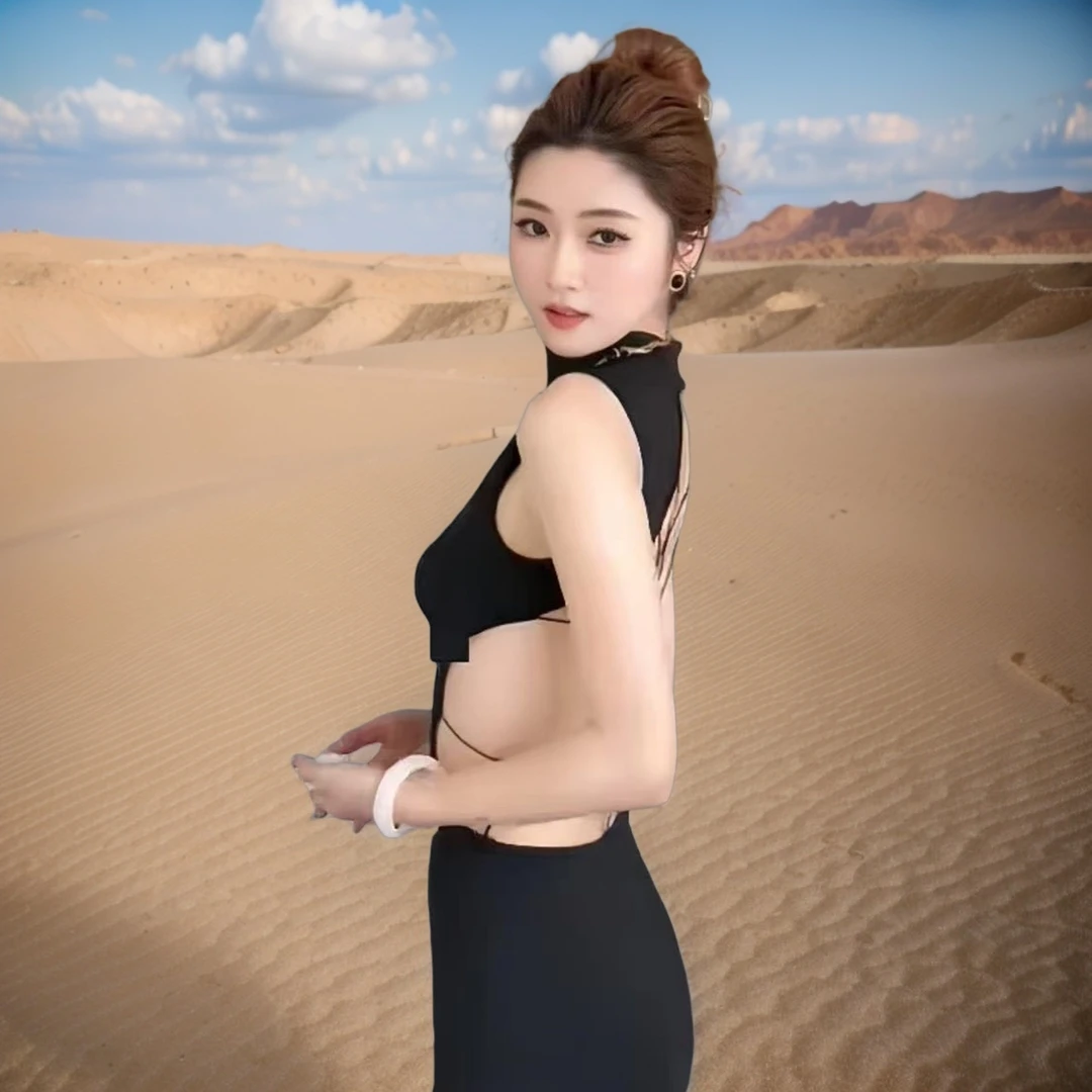 女士时尚气质包臀裙无袖圆领吊带裙长裙连衣裙性感紧身athflow风