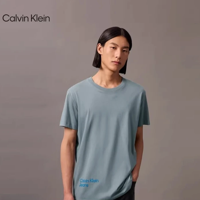 CK Jeans23夏季男士时尚多彩喷漆印花圆领短袖T恤J323314