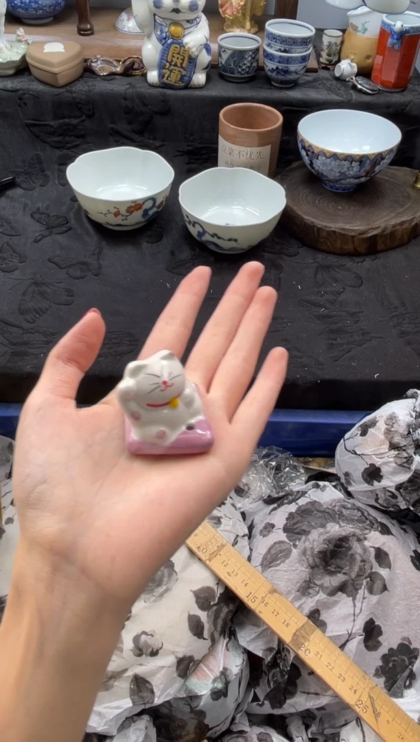 瓷片紫色香插