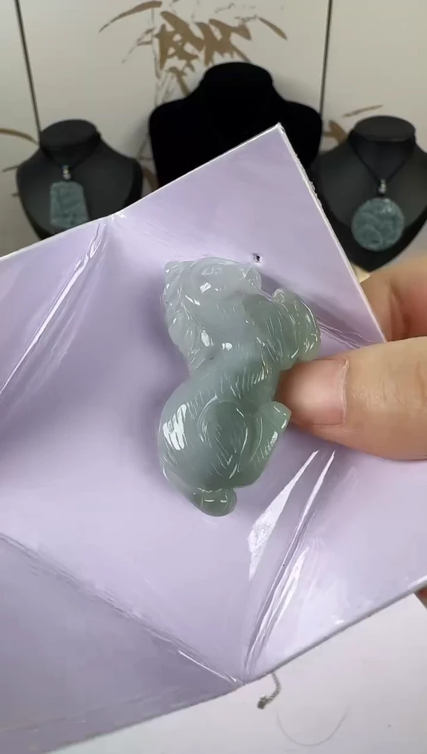 吊坠(不含链)未镶嵌翡翠天然A货翡翠雕马吊坠