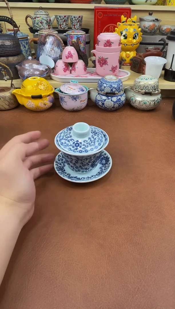 陶瓷茶具摆件旅行套组