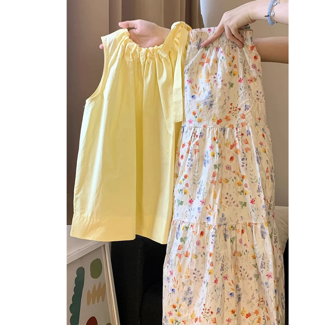 多巴胺小清新碎花半身裙女中长款夏季2025新款法式a字长裙子伞裙