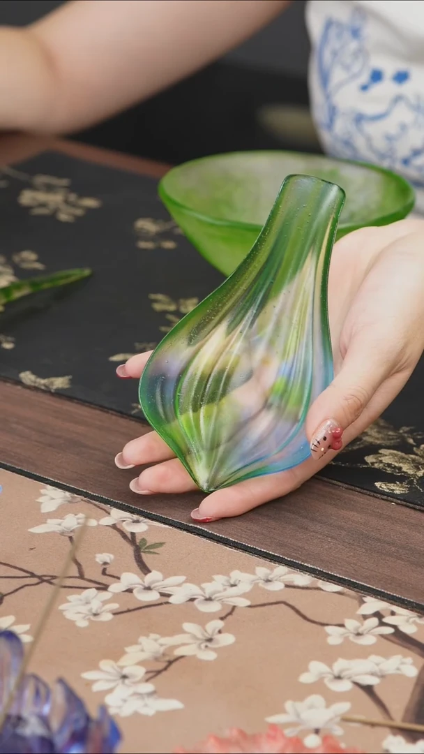 手工艺品琉璃蓝绿色茶则