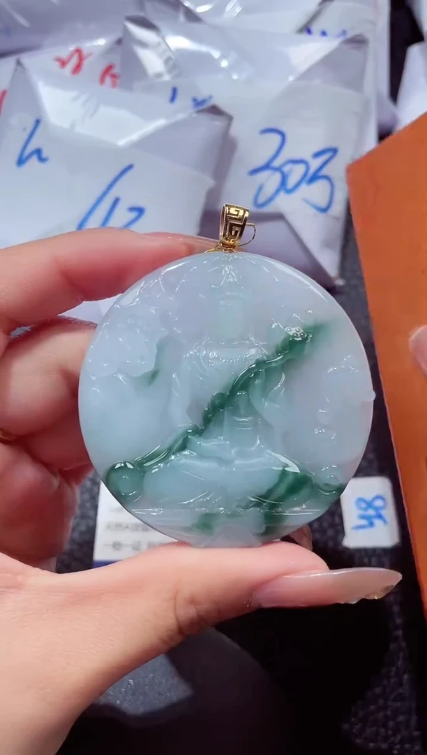 颈饰18K金镶嵌翡翠456