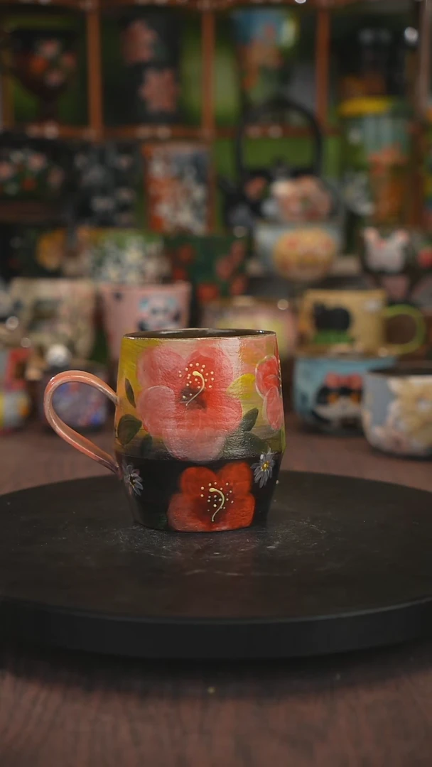 紫砂油画手绘釉下彩