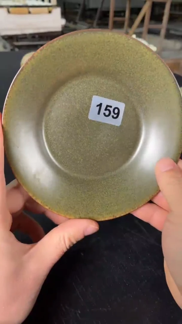 耀州窑仰山茶叶沫盘子微瑕159