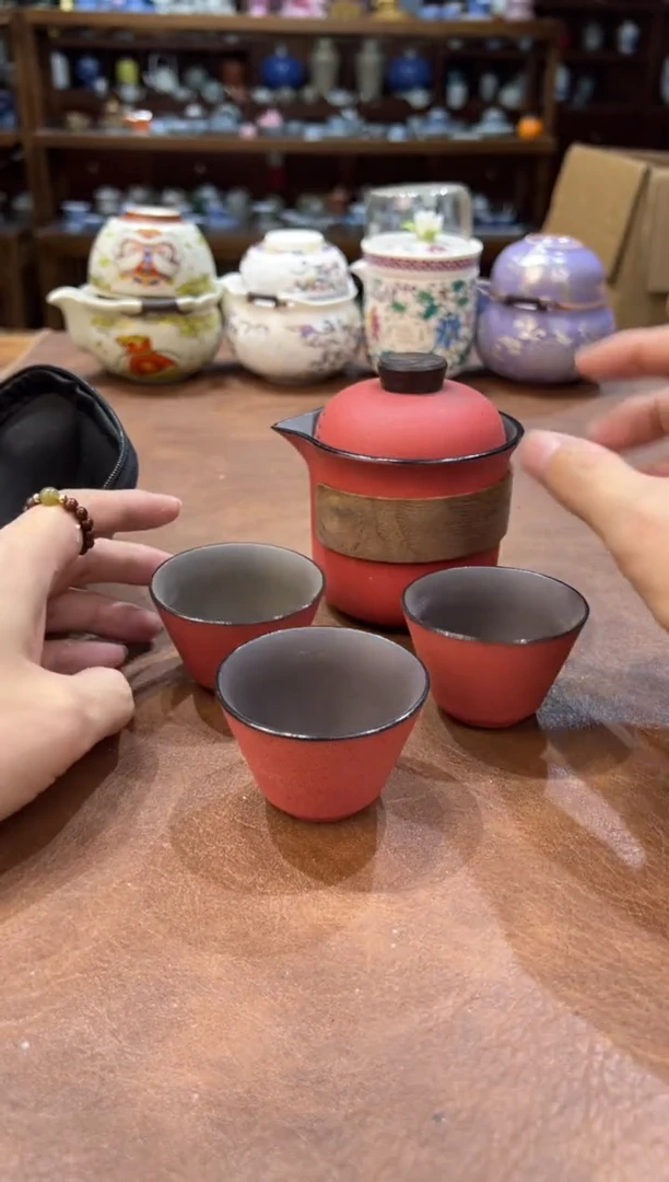 真的很便宜超好看会开片的旅行茶具