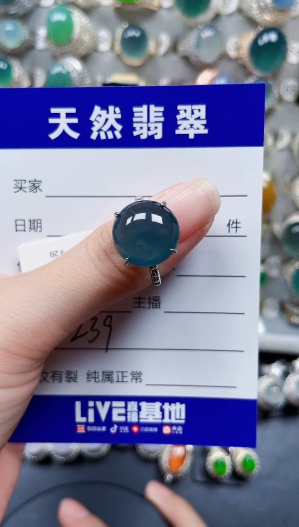 银S925镶嵌戒指翡翠239
