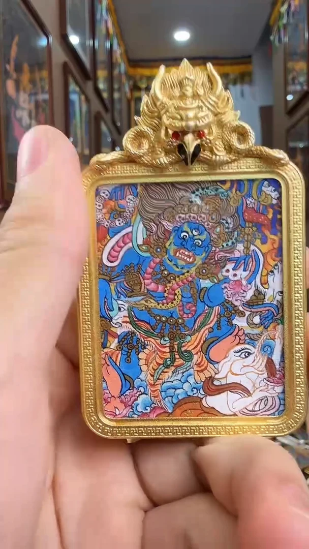 吊坠大黑天-纯手绘唐卡