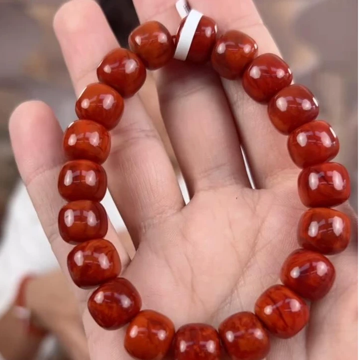 【送福珠宝】瓦西老矿虎皮火焰纹《顶》（传世）（玉化）单圈11mm@t07275@