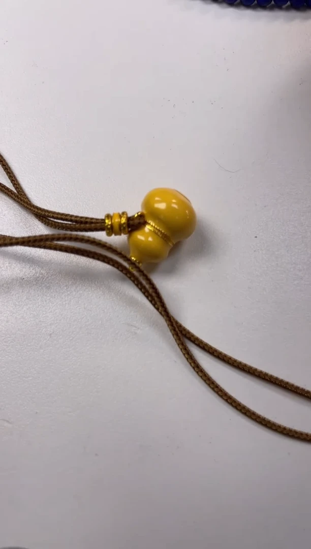 ?****我珐琅黄色有才立体葫芦吊坠