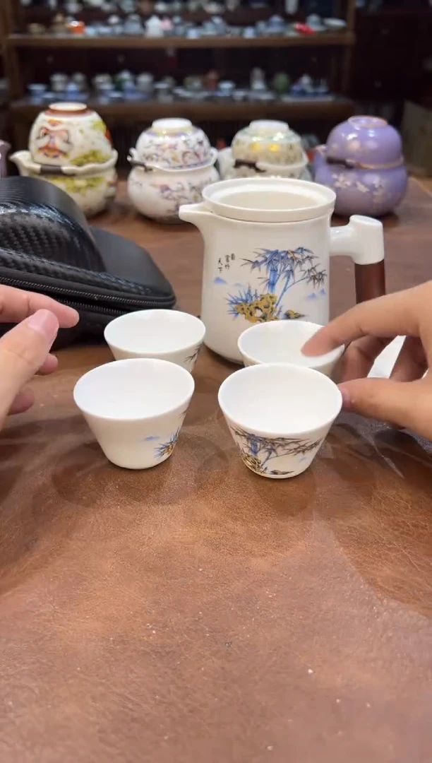 真的很便宜超好看会开片的旅行茶具