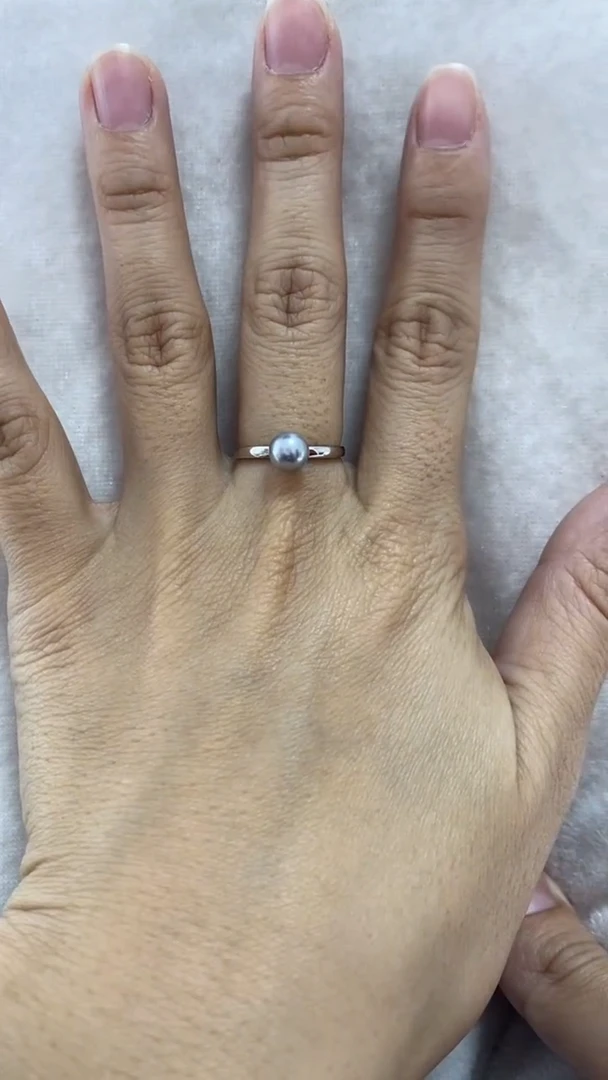 【闪购商品】海水珍珠戒指银S925镶嵌真多麻