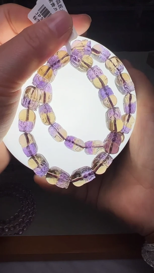 未镶嵌手串水晶紫黄晶貔貅手串 27-36g JP56808 多样性发一